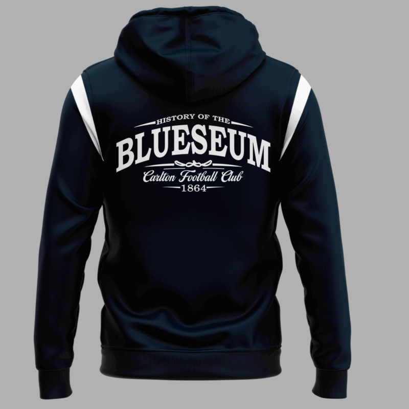 .. Carlton Blues AFL Guernsey History Limited Edition Zip Hoodie 2025 - Image 3
