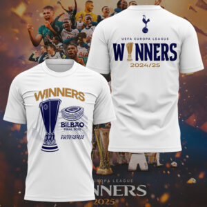 Tottenham Hotspur Europa League 2025 Winners White T-Shirt I