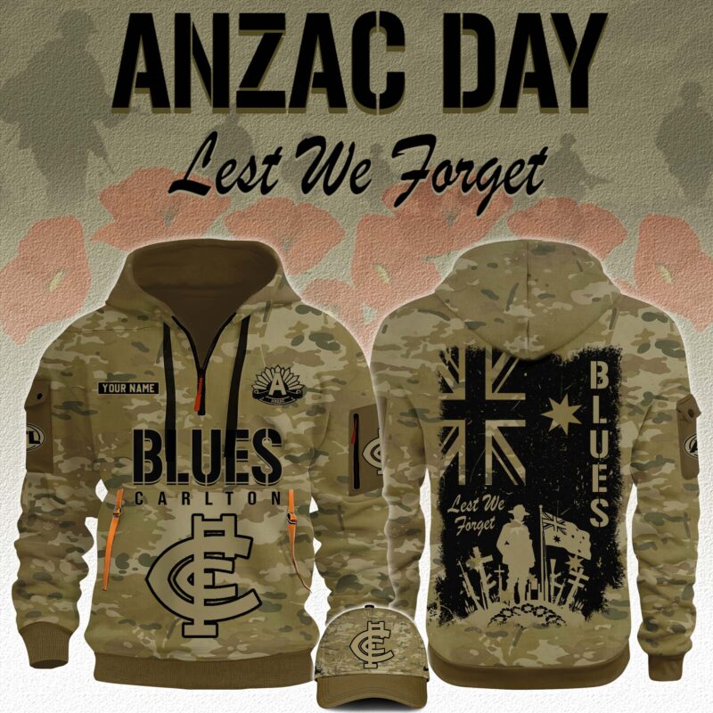 Carlton Blues AFL x Anzac Day Limited Edition Hoodie 2025